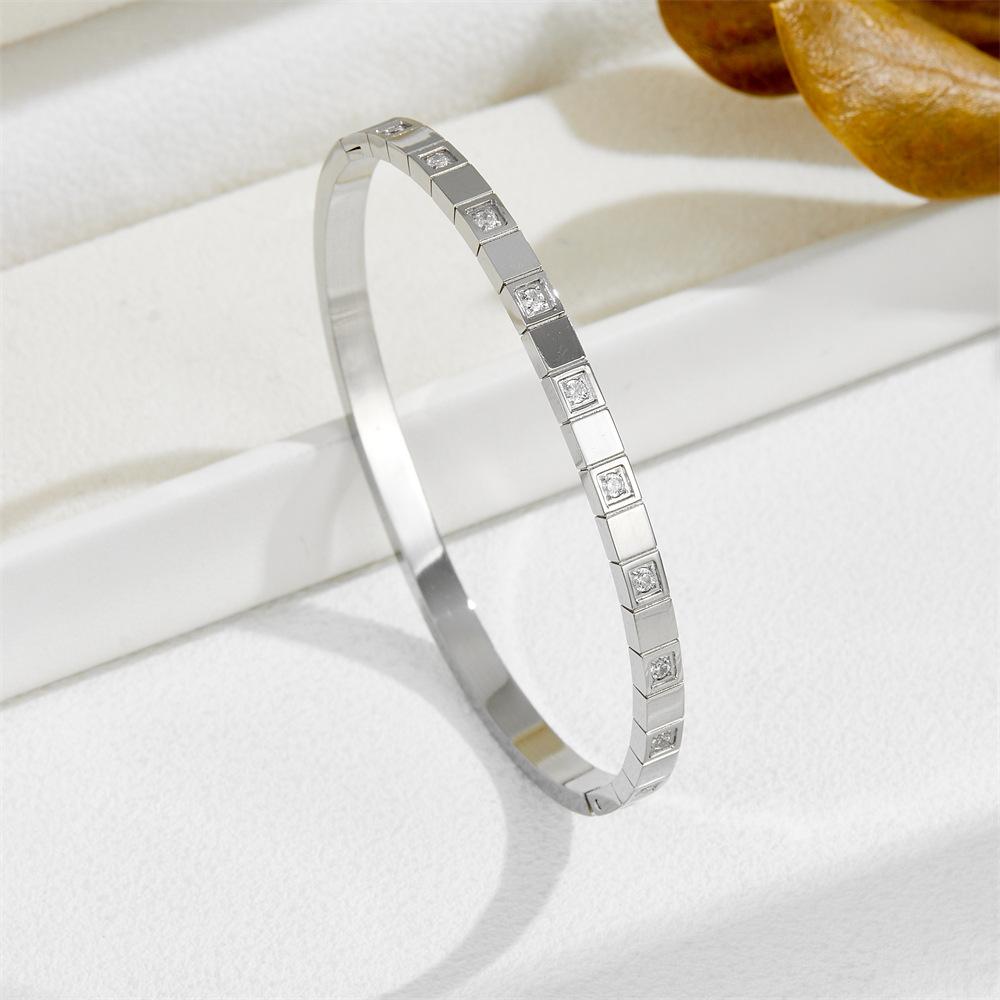 2026 Personalized Diamond-encrusted Diamond Bracelet, Simple European and American Ins Style High-end Niche Fashion Jewelry