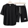 2025 Vară Seturi Haine Sport Bărbați Bărbați Tricou Casual + Pantaloni Scurți Costume Modă Băieți Adolescenți Bărbați Trening Mânecă Scurtă