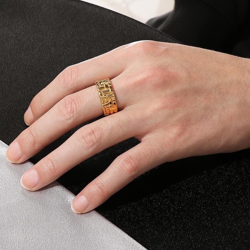 New Trendy Stainless Steel Round Ring for Men