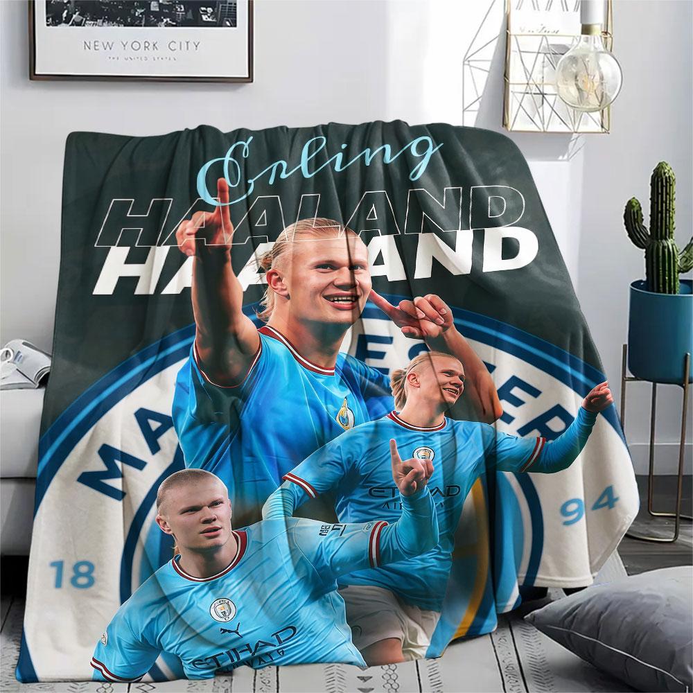 1PC Erling Haaland Patterned Flannel Blanket Suitable For All Seasons for Home Decor Warmth and Comfort Gifts Holiday Present