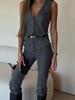 2024 Summer Fashion Women's Solid Color Vest and Long Pants Set