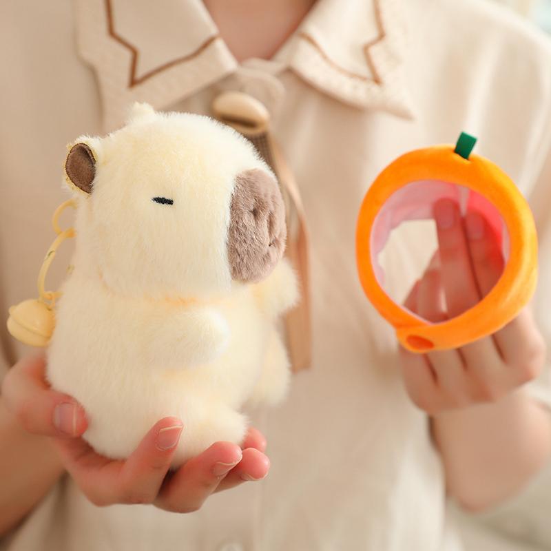 14cm Capybara Plush Toy Stuffed Animal Plushies Capibara with Persimmon Strawberry Hat Turtle Backpack Soft Doll Christmas Gifts