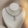 Heart Pendant OT Buckle Necklace - Versatile Women's Choker & Clavicle Chain Jewelry