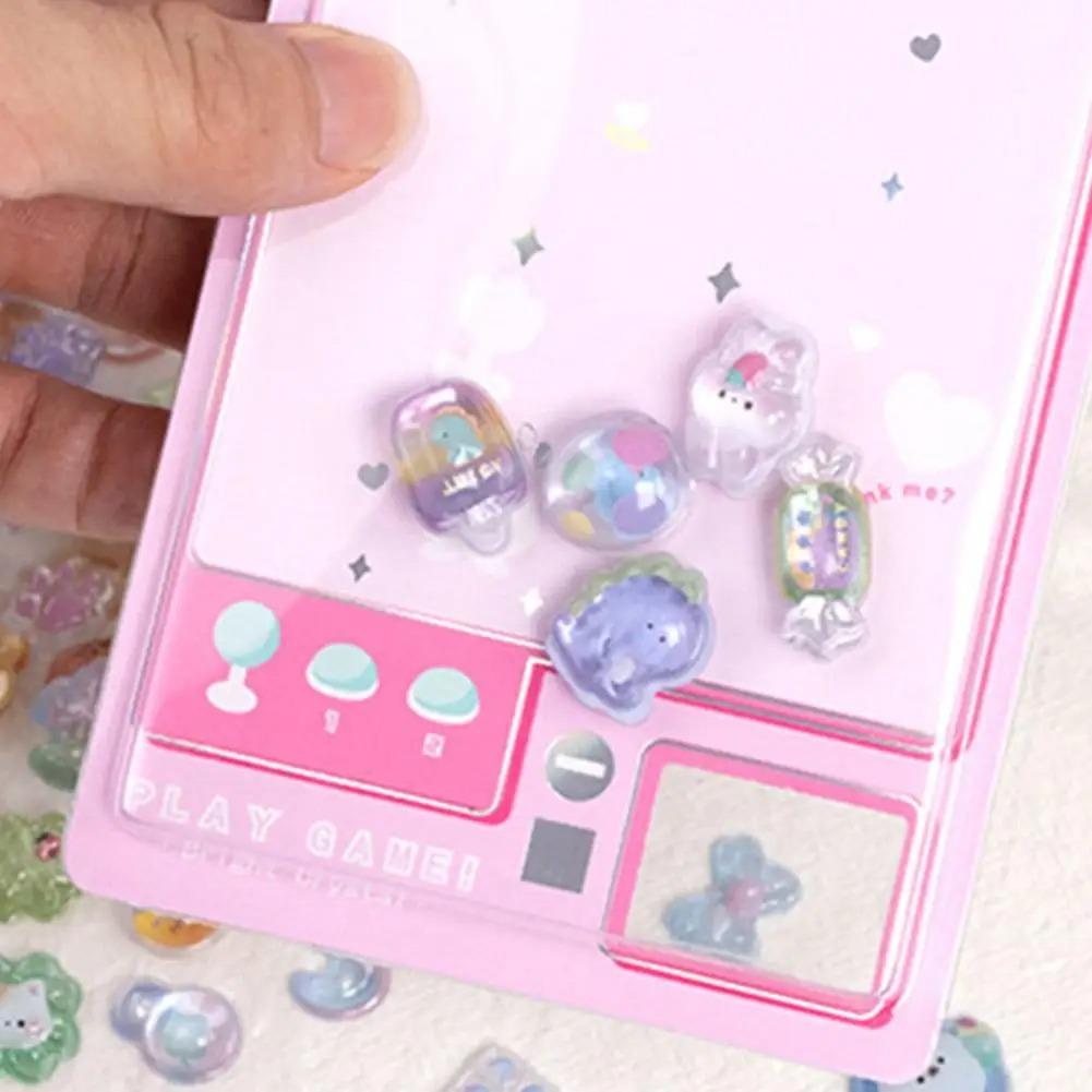 3D Relief Jelly Stickers Cartoon Animal Sticker Candy Ghost Rabbit Aesthetic Stickers Diy Phone Case Diary Stationery Sticker