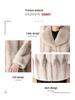 Dicker Baumwollmantel mit integriertem Nerz-Samtpelz für Damen - Elegante Herbst-/Winter-Langjacke für Damen mittleren Alters