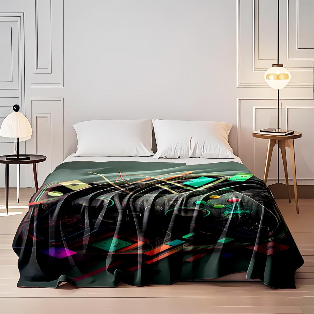 Colorful Gaming Controller Design Blanket Flannel blanket for bedroom, living room, sofa, and nap sofas.
