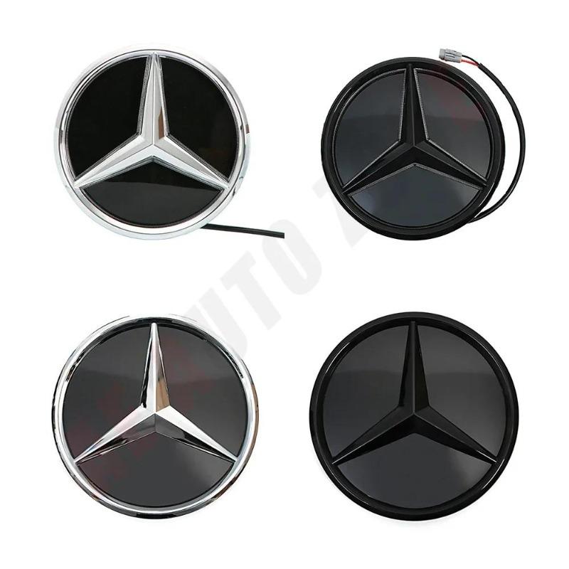 LED Mirror Black Border Silver Border Newest 3D Front Grill Star Logo For Mercedes Benz GLC X253 GLE W167 GLS X167 V W447 Emblem