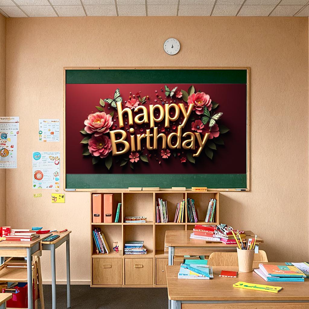 Printable Birthday Banner Birthday Supplies Party Backdrop For Home Decor Baby Shower Girl's Birthday