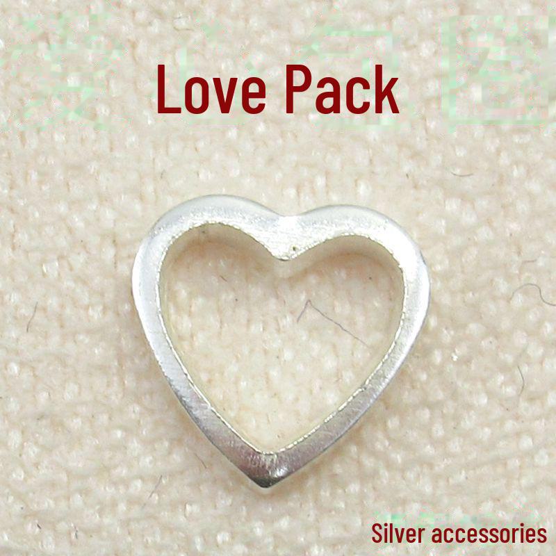 925 Sterling Silver Heart-Shaped Love Ring & Handmade Beaded Bracelet Necklace
