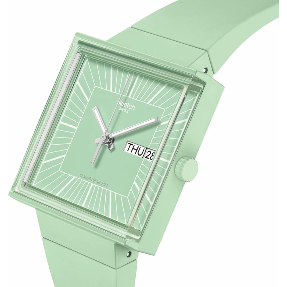 Swatch WHAT IF…MINT? Analog Watch Mint Green Dial Stainless Steel Case 30m Water Resistant