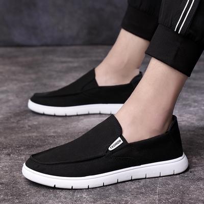 Men's Shoes Summer Breathable Lazy Sneakers Comfortable Soft Sole Casual Versatile Canvas Shoes Men's Hiking Casual Work Shoes