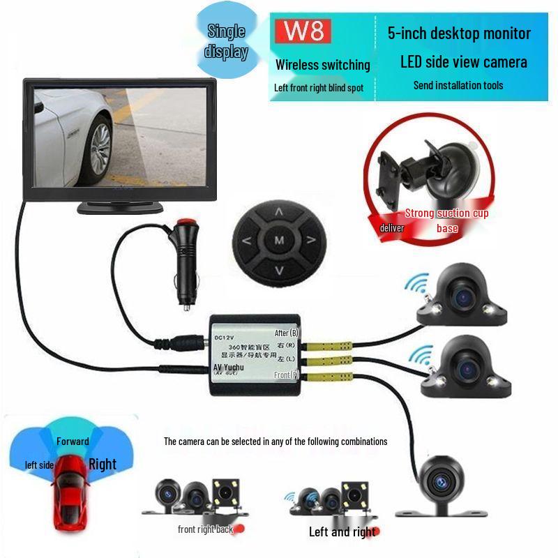 Right-Side Blind Spot Dashcam: HD Night Vision, Reversing and Full Car Auxiliary System