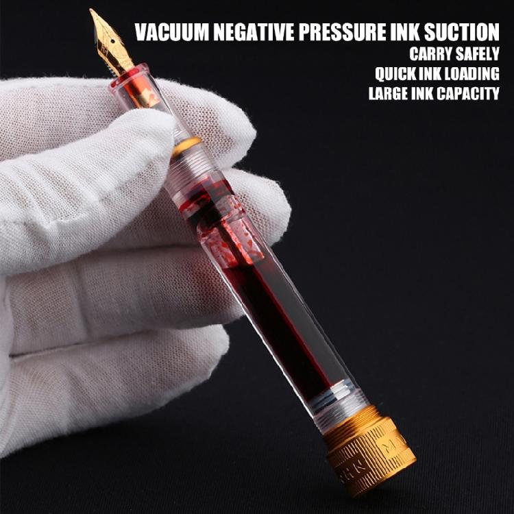 Office Study Fountain Pen Vacuum Filling Clear Ink View Body Stainless Steel Nib Option for Smooth Efficient Writing