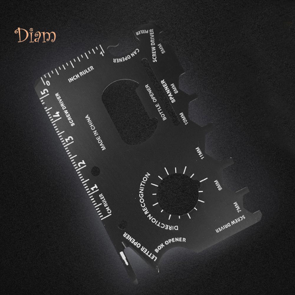 Fetong Stainless Steel Wallet Card Size Outdoor Camping Survival Gear Pocket Multi Tool