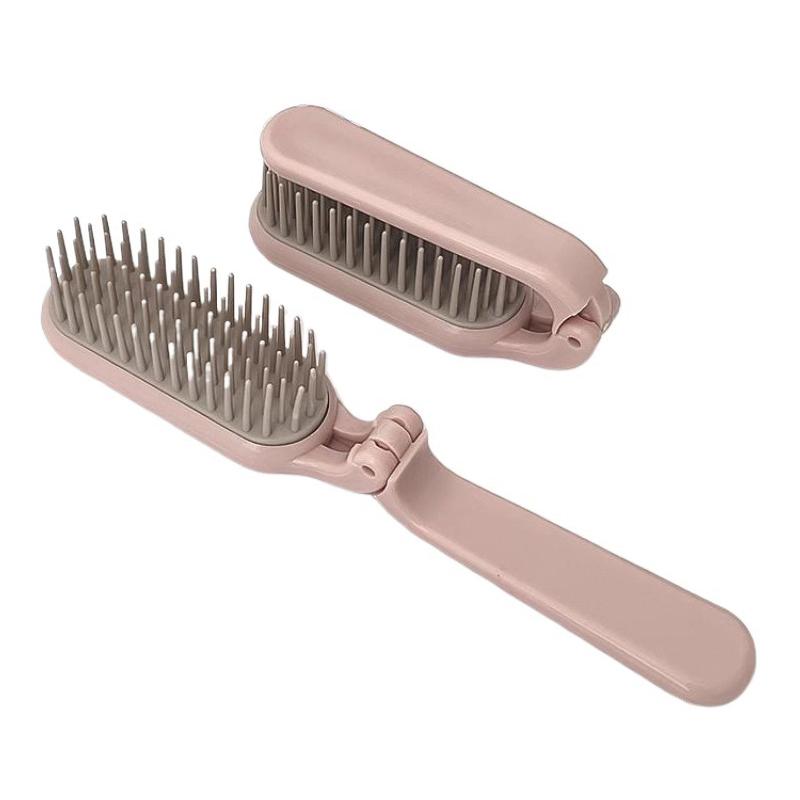 

Расческа для укладки волос на воздушной подушке, складная мини-расческа для женщин, портативная компактная расческа для милых студентов, антистатическая массажная щетка для волос розовый