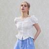 EGOIST Off Shoulder String Blouse Blue Es2obl04