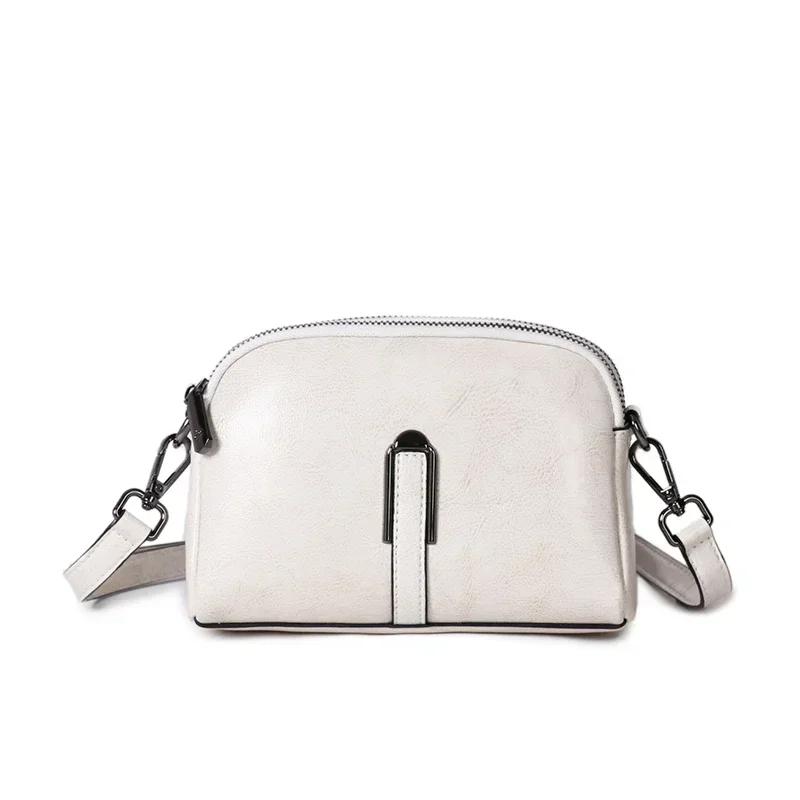 Women's Cowhide Mobile Phe Handbag Wallet Women's Oil Wax Leather Small Crossbody Bag Women Fashi Designer Mini Shoulder Bag