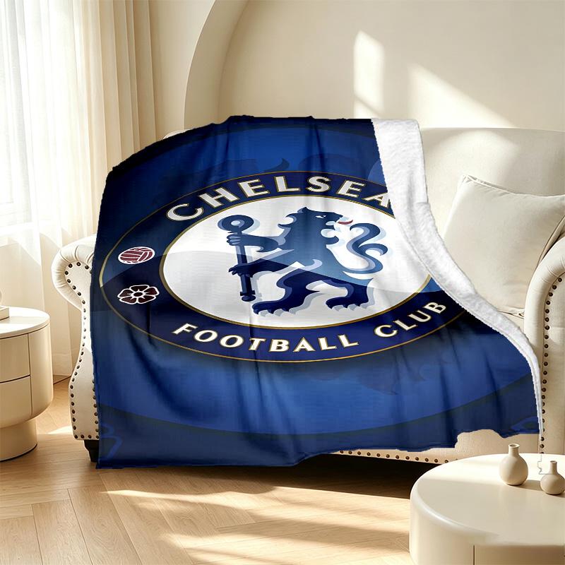 Chelsea F.C Pattern Blanket for Home Decoration, Bed, Sofa, Car Travel, Camping, Suitable for All Seasons, Birthday Christmas Gift