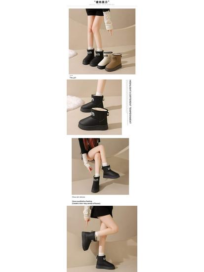 2025 New Style Waterproof Girls' Snow Boots - Plus Velvet, All-Season Leather Short Boots