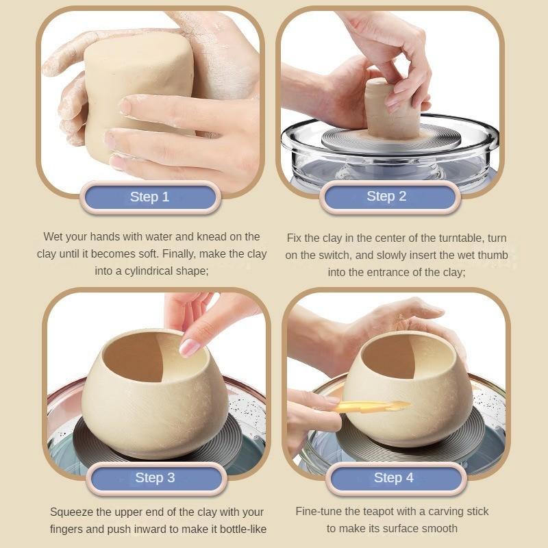 Continuously Variable Speed Professional Ceramic Machine Handmade Clay and Pottery Teaching Equipment Grey/Green Electric Pottery Machine