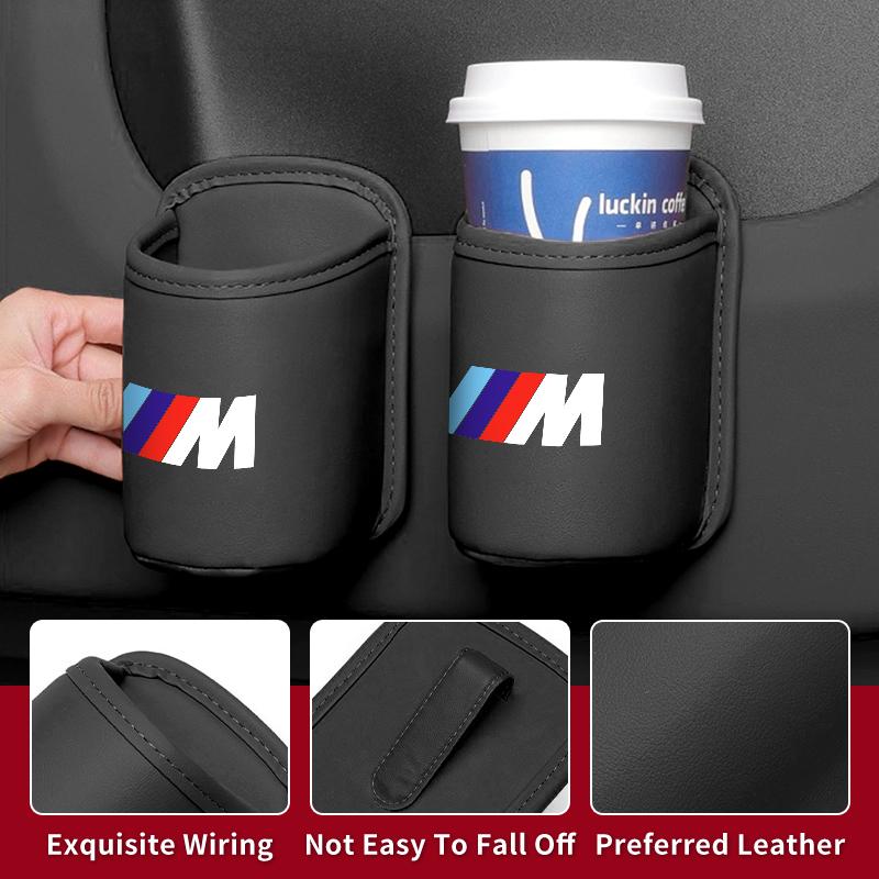 2025 Hot Leather Car Door Cup Holder Organizer Storage Bin Drink Rack Auto Cup Holder Car Interior Accessories For BMW E46 E90 E