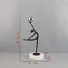 Black Cast Iron Man Holding Golden Ball, Abstract Art Dancing Girl Figure Sculpture, Metal Crafts, Interior Decoration Ornaments