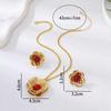 3-Piece Elegant Floral Necklace and Earrings Jewelry Set