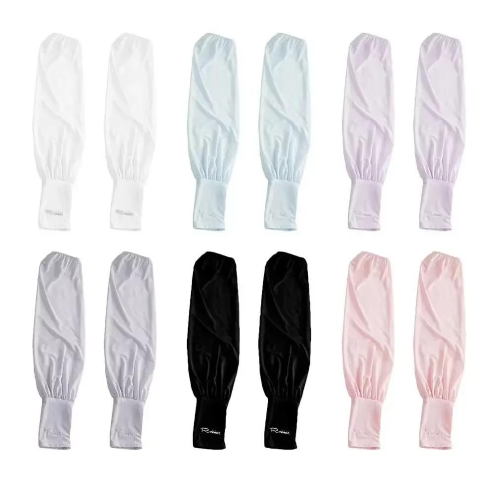 2PCS/Pair Long Length Ice Silk Sleeves Soft Loose UV Protection Sleeves  Summer
