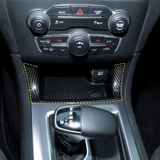 4X Center Gear Shift Storage Box Cover Trim for Dodge Charger 2011+ Carbon Fiber