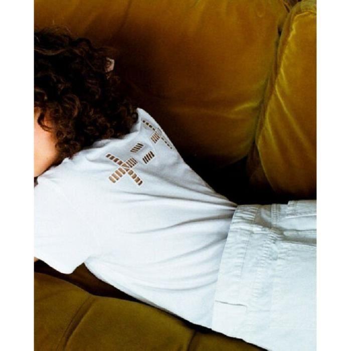 Tee-shirt - JENNYFER - Léna Situations - Blanc - Col rond - Manches courtes