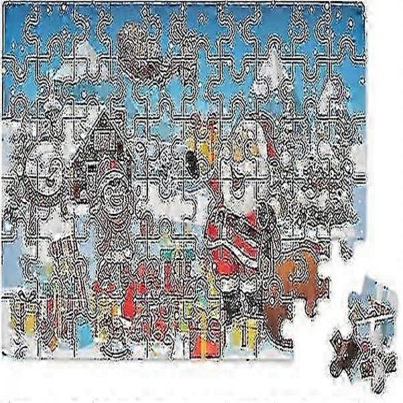 Christmas Wooden Puzzle Children's Puzzle 60 Pieces For Children In Tin Box Children's Birthday Part