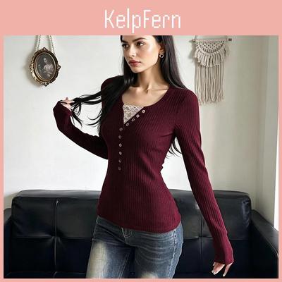 Retro Lace Trim Blouse With Spliced Design For Casual Streetwear