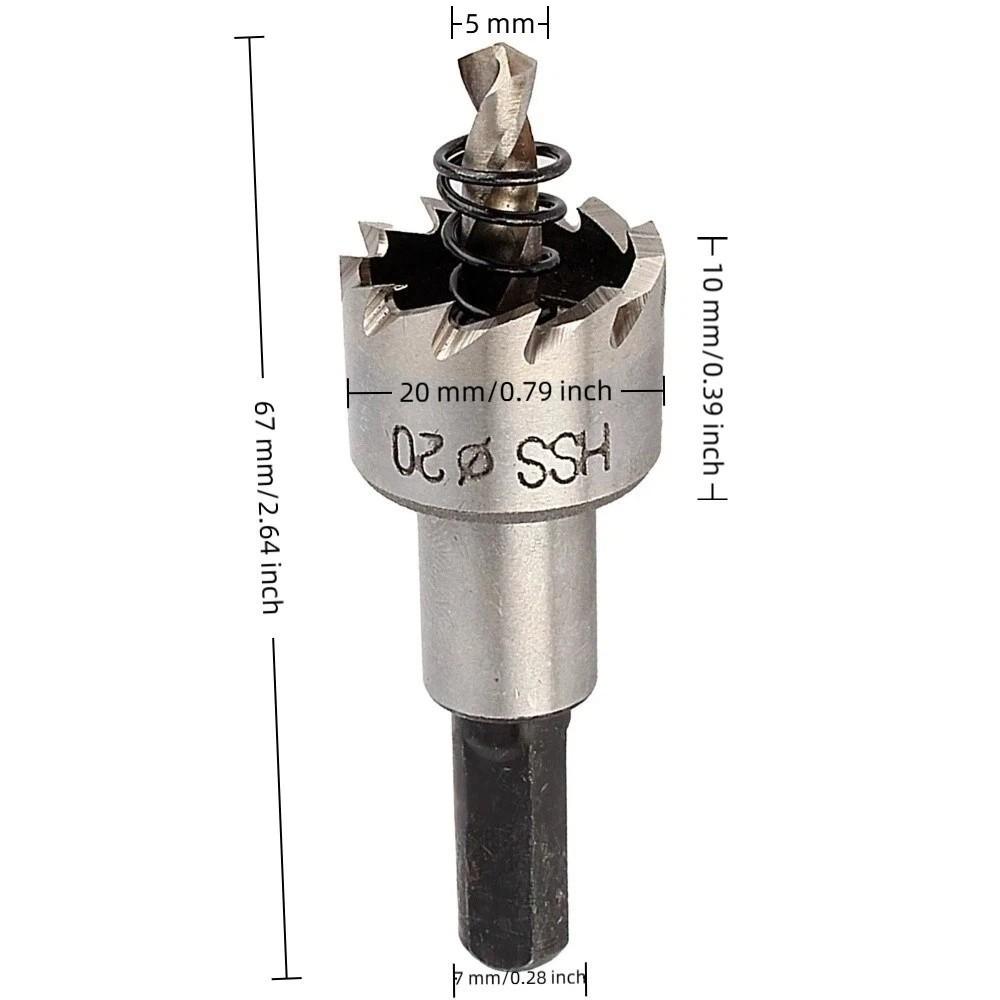 Broca Sierra de Agujeros de 20 mm de Diámetro HSS 4341 Broca Metálica Broca Sierra de Agujeros Para Corte de Metal