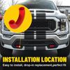 2X Red D-Ring Tow Hook Cover for -24 Ford Bronco Base/Big Bend/Outer Banks A
