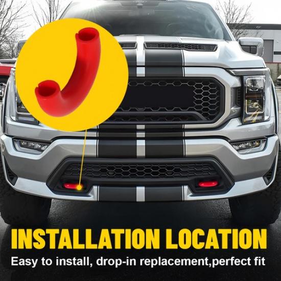 2X Red D-Ring Tow Hook Cover for -24 Ford Bronco Base/Big Bend/Outer Banks A