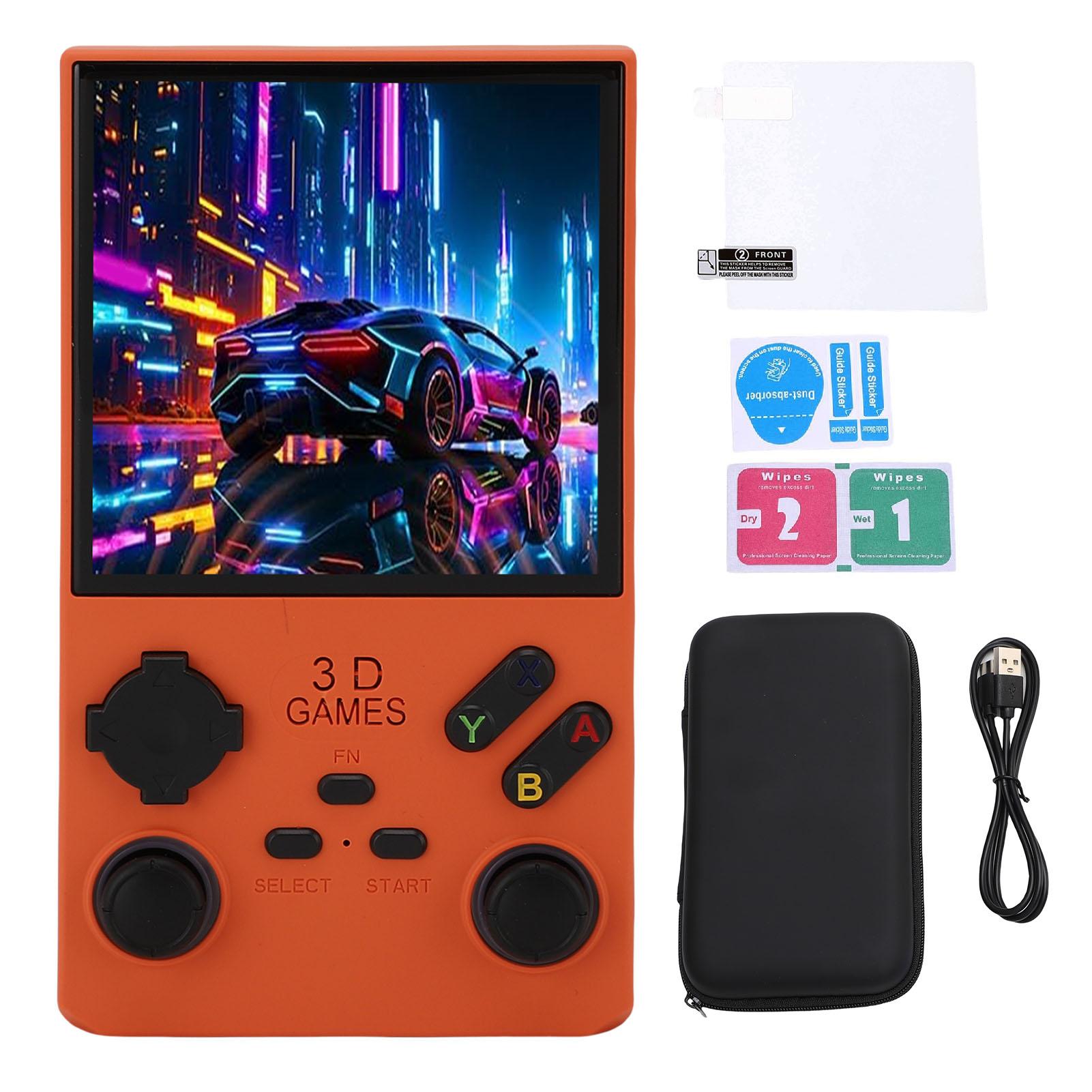 

Retro Handheld Game Console Handheld Game Console 4 inch Screen 4000mAh Battery USB C Portable Built in 8W Speaker for Outdoor помаранчевий
