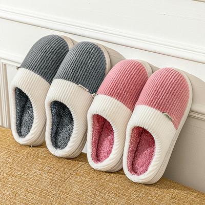 Fashion 2025 New Warm Men Slippers Women Winter Cotton Shoes Non-Slip Thick Sole Soft Flats Bedroom Concise Home Couples Furry Slipper