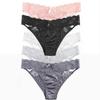 Slip Donna Estate Retrò Sexy Bordo Pizzo Colore Puro Senza Tracce Mezza Copertura Fianchi Vita Bassa Triangolo