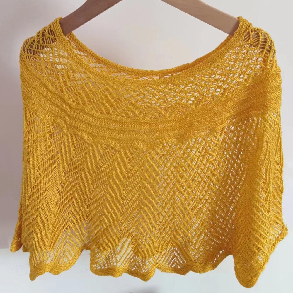 

Knitted Womens Elegant Shawl Tops Loose Womens Shawl Sun-Proof Shawl Summer Wraps Hollow Cape 1