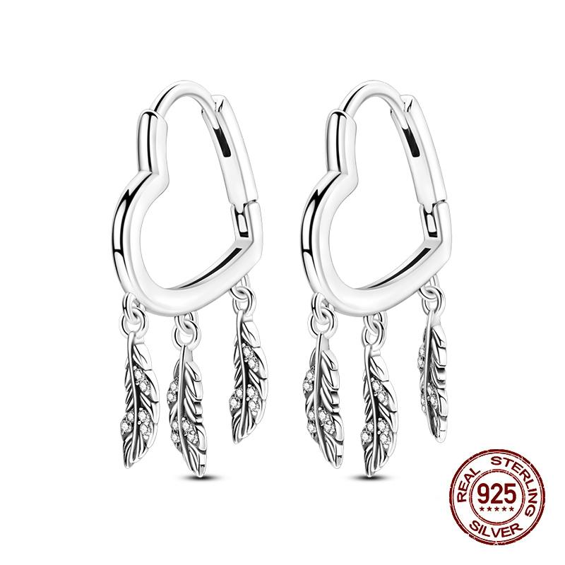 New Earrings for Women 925 Silver Color Star Geometric Entangle Zircon Earrings Fine Wedding Engagement Birthday Jewelry Gifts
