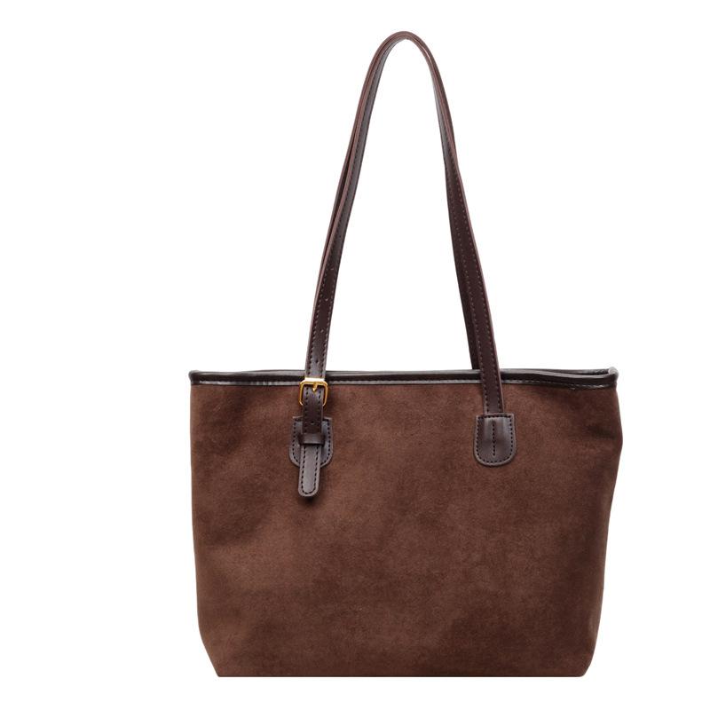 Retro bag women's large capacity 2025 new autumn and winter suede shoulder shopping bag premium commuter tote bag