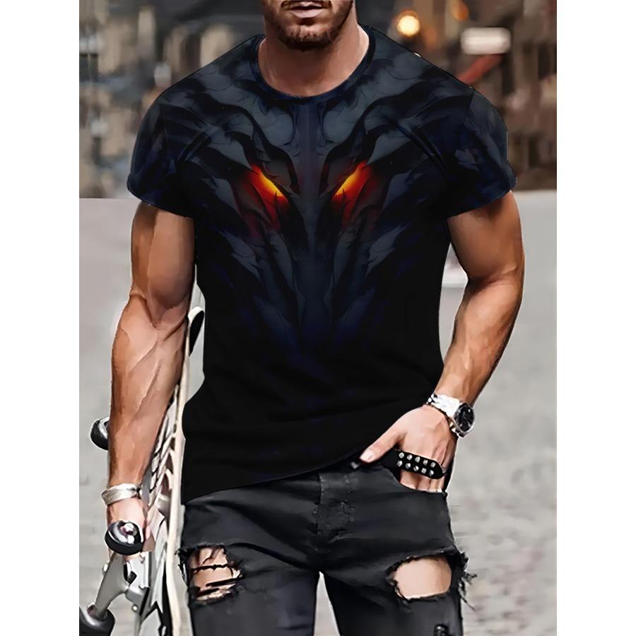 Tricou cu imprimeu 3D cu animale de modă Tricouri cu model de leu Tricou cu mânecă scurtă cu gâtul O Tricou cu mânecă scurtă de vară Tricouri pentru bărbați respirabile Îmbrăcăminte cu desene animate pentru bărbați