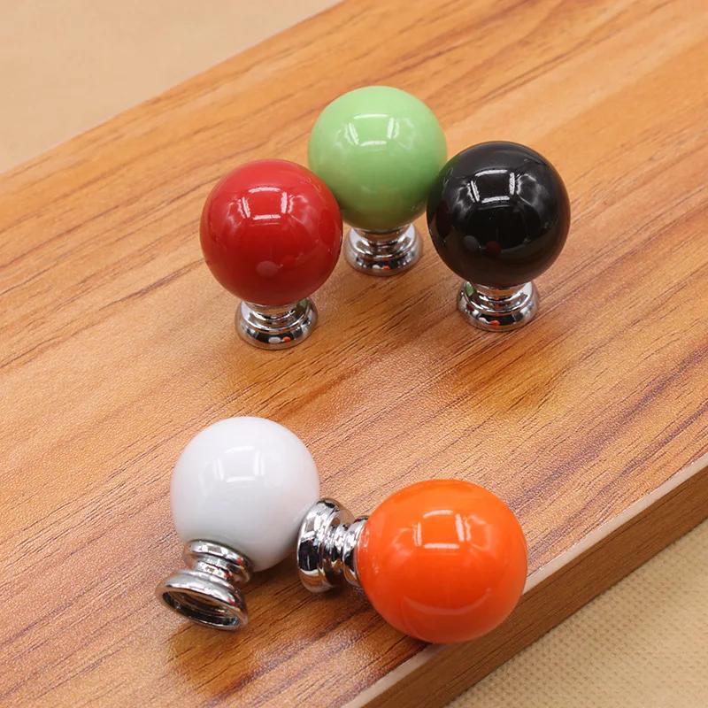 Zinc Alloy Ceramic Knob Handle Single Hole Furniture Handles Drawer Cabinet Door European Pumpkin Cartoon