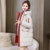 Plus Size  Winter Casual Hooded Jacket Parkas for Women Warm Letter Print Long Female Coat Zipper Outerwear
