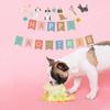 Dog Theme Happy Birthday Banner with Cute Dog Banner, Bday Party Pennant Decor, Dog Party Decorations First Birthday Party Supplies Puppy Birthday