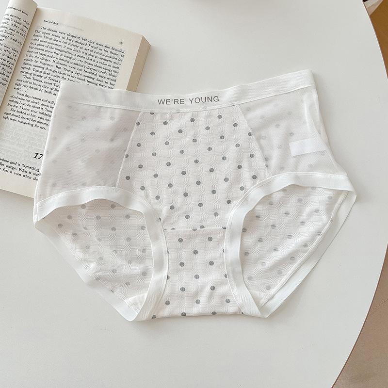 

Нижнее белье, сетчатые трусики в горошек для женщин, удобные бесшовные обнаженные антибактериальные трусы из модала со средней талией One Size