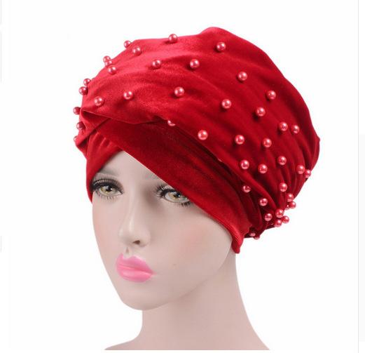 Rhinestone African Head Wraps Scarf Velvet Women'S Turban Caps Muslim Headscarf Bonnet Lady Wrap Head Scarves Turbante Mujer