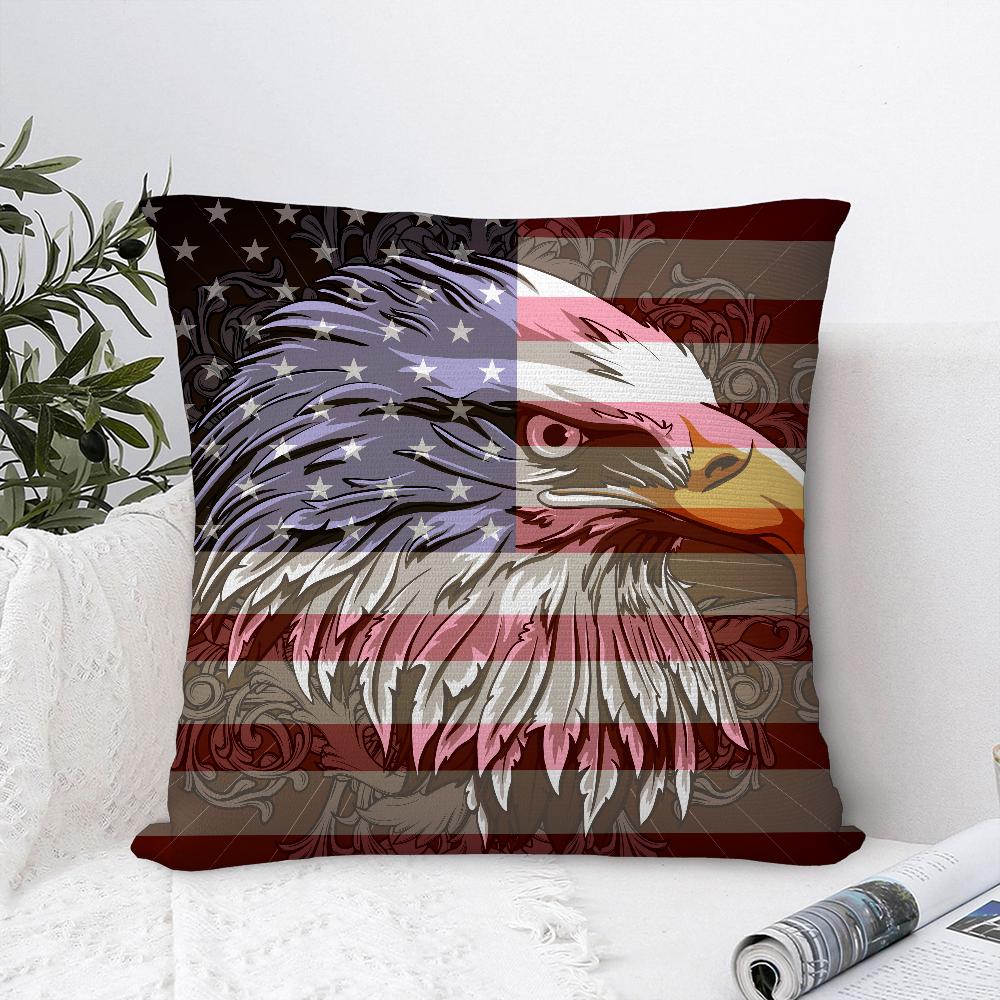 American Flag Eagle Pillow Case Sofa Decorative Home Double-sided Print Plush Square Throw Pillow Covers Cushion Decor Cover 16x16Inch