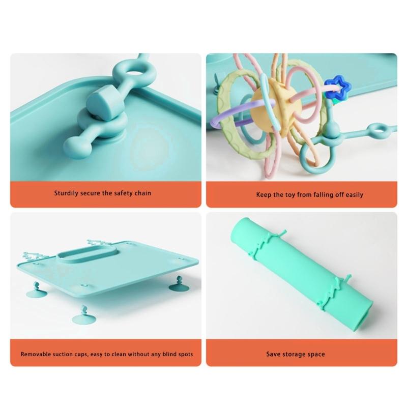 Baby Feeding Pad Reusable Kids Placemats Food Grade Silicone Tablemats Washable Dinner Placemat for Toddlers Newborn
