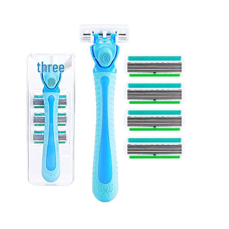 6-Layer Stainless Steel Manual Razor for Men & Women - Cross-Border Face and Hair Shaver